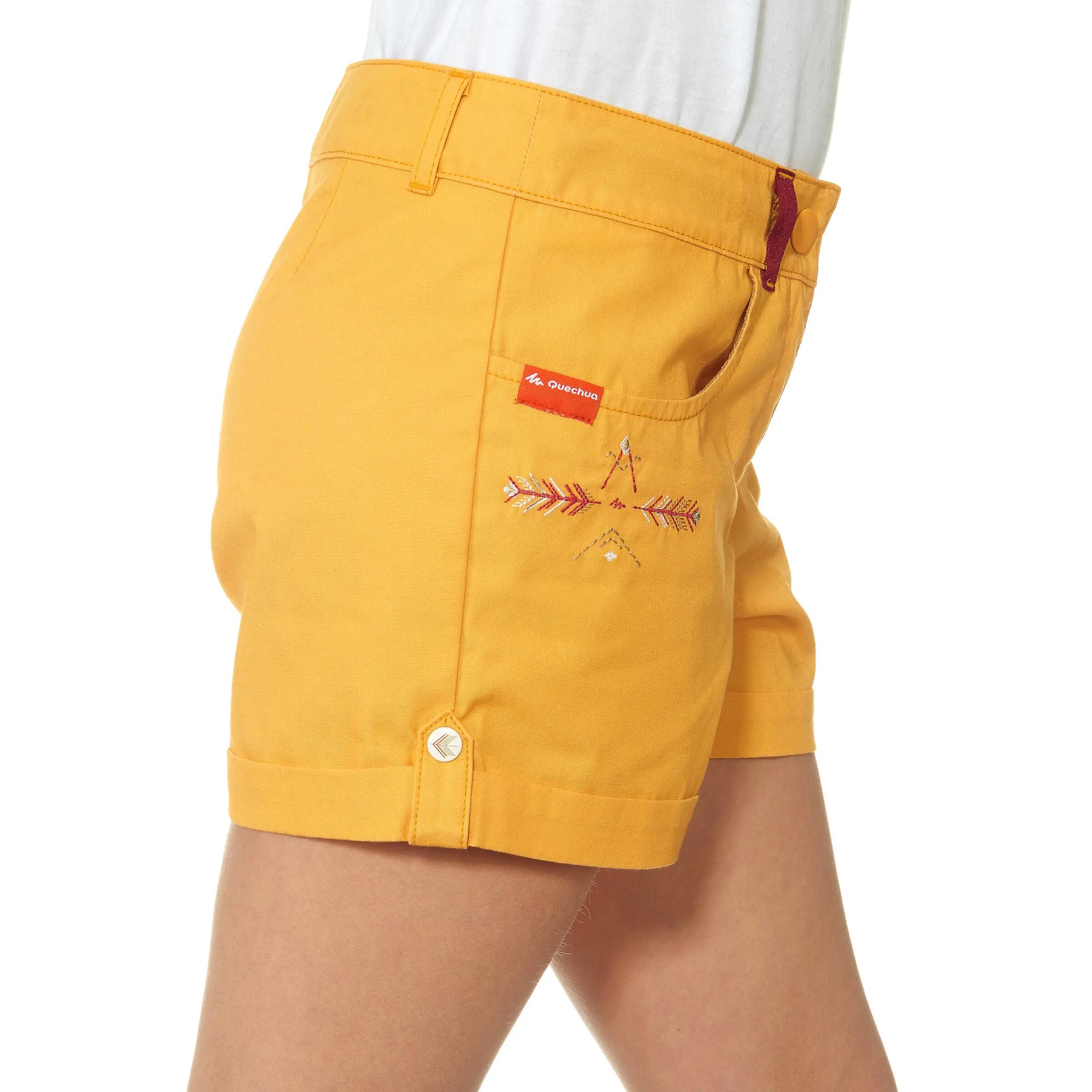 Hike 500 Girls' Hiking Shorts - Yellow 2/5