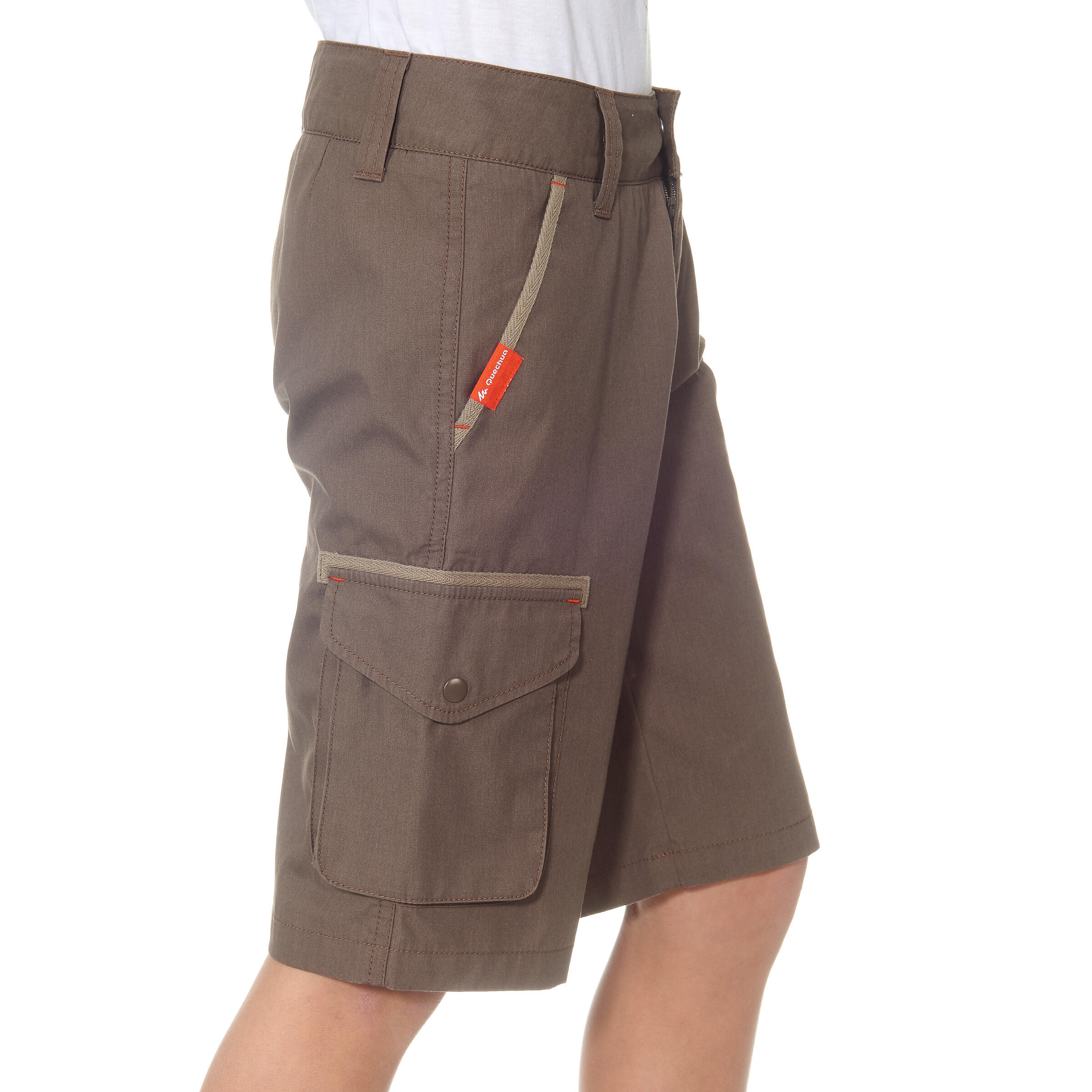 Hike 500 Boys' Hiking Shorts - Brown 3/16