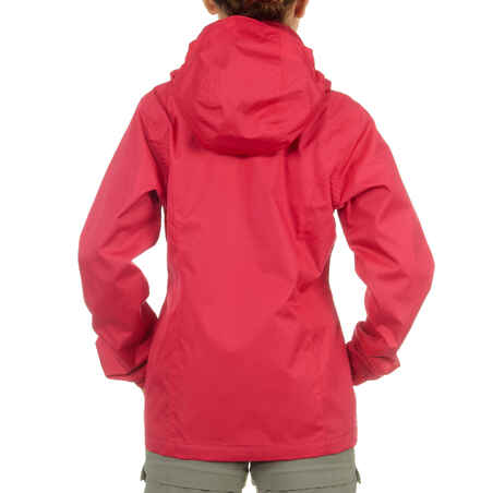 Hike 500 Girl's Hiking Waterproof Jacket - Pink