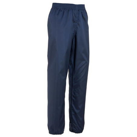 Surpantalon imperméable de randonnée - MH100 bleu marine - enfant 7-15 ans