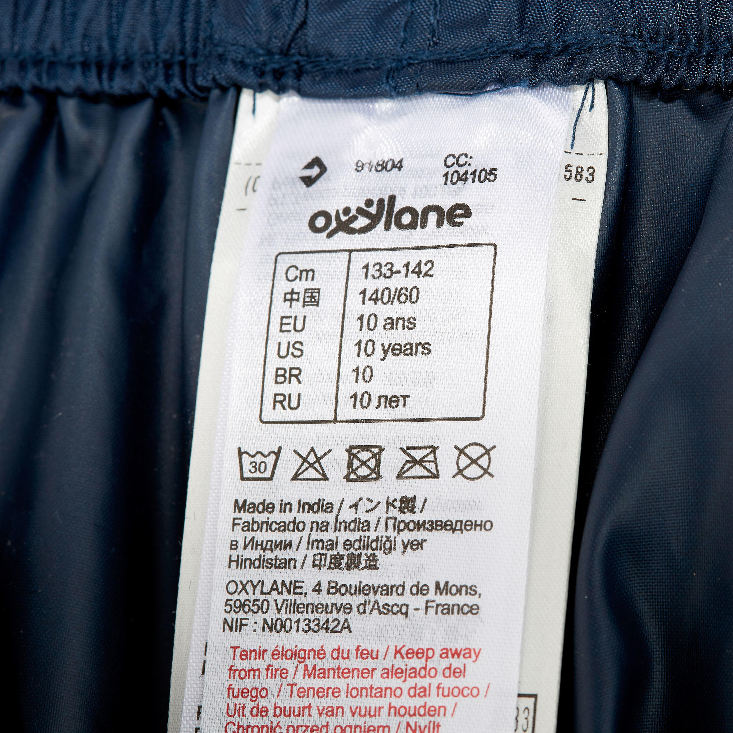 Hike 100 Kids' Waterproof Hiking Overtrousers - Navy 5/6