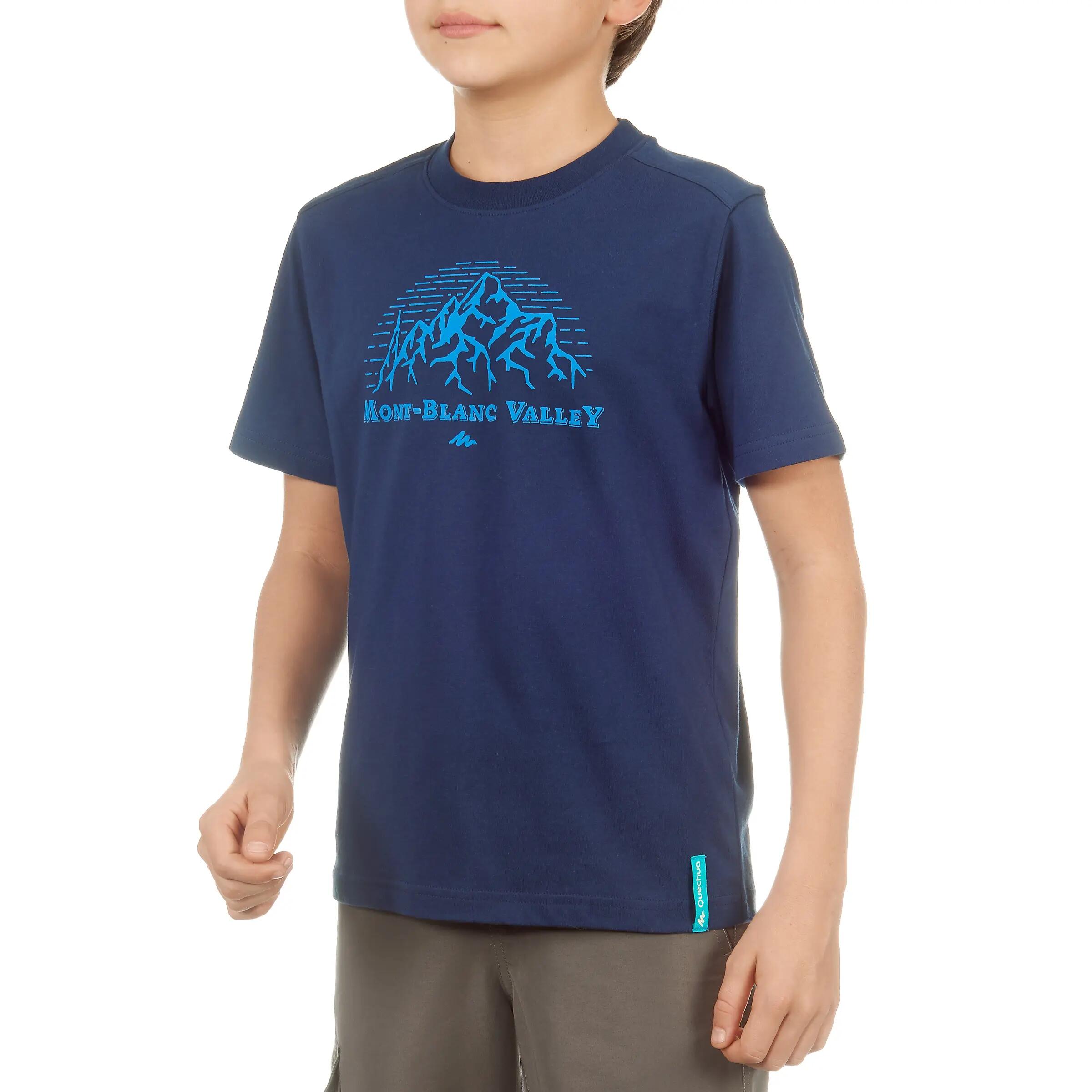 Hike 500 Boy's Hiking T-Shirt Navy 2/9