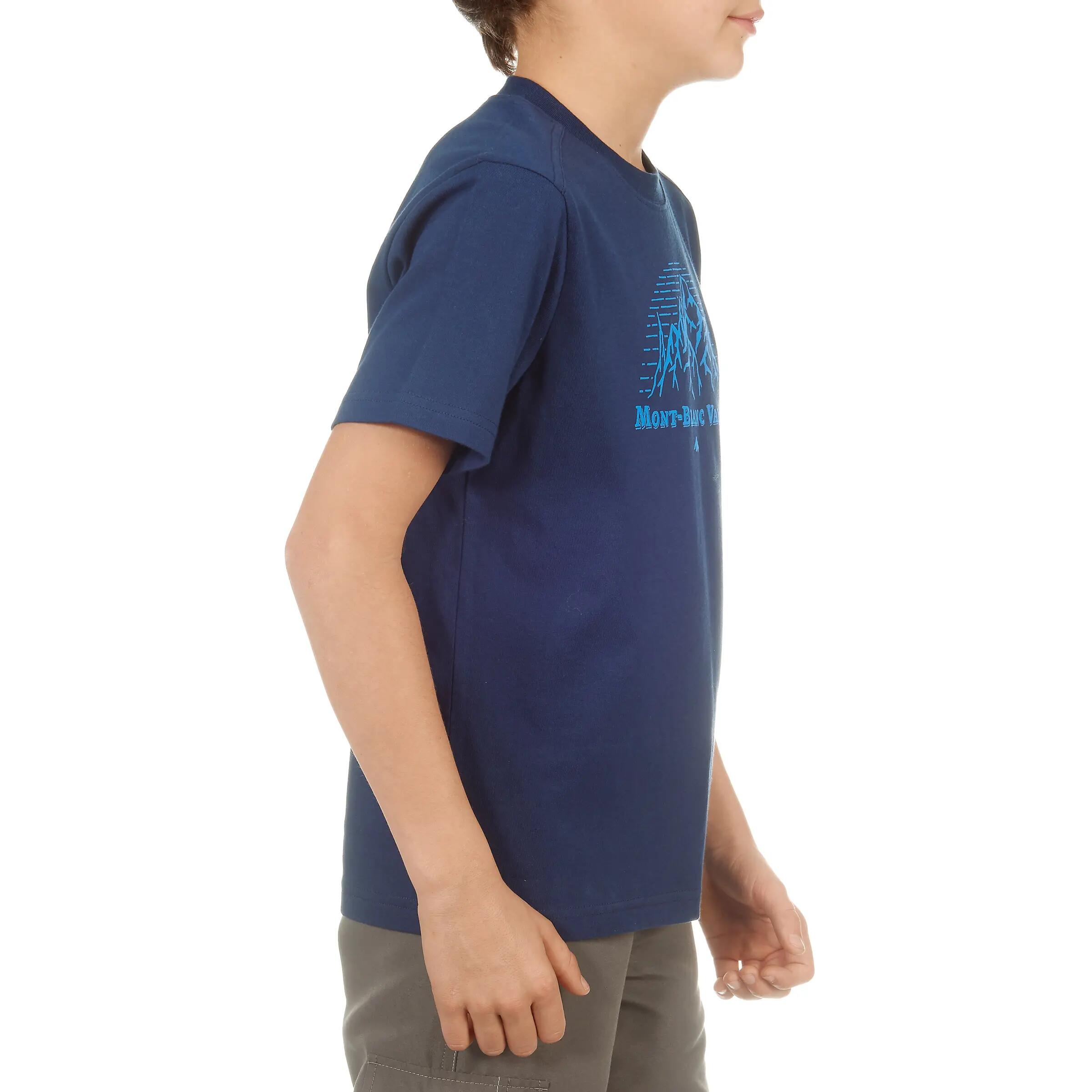 Hike 500 Boy's Hiking T-Shirt Navy 3/9