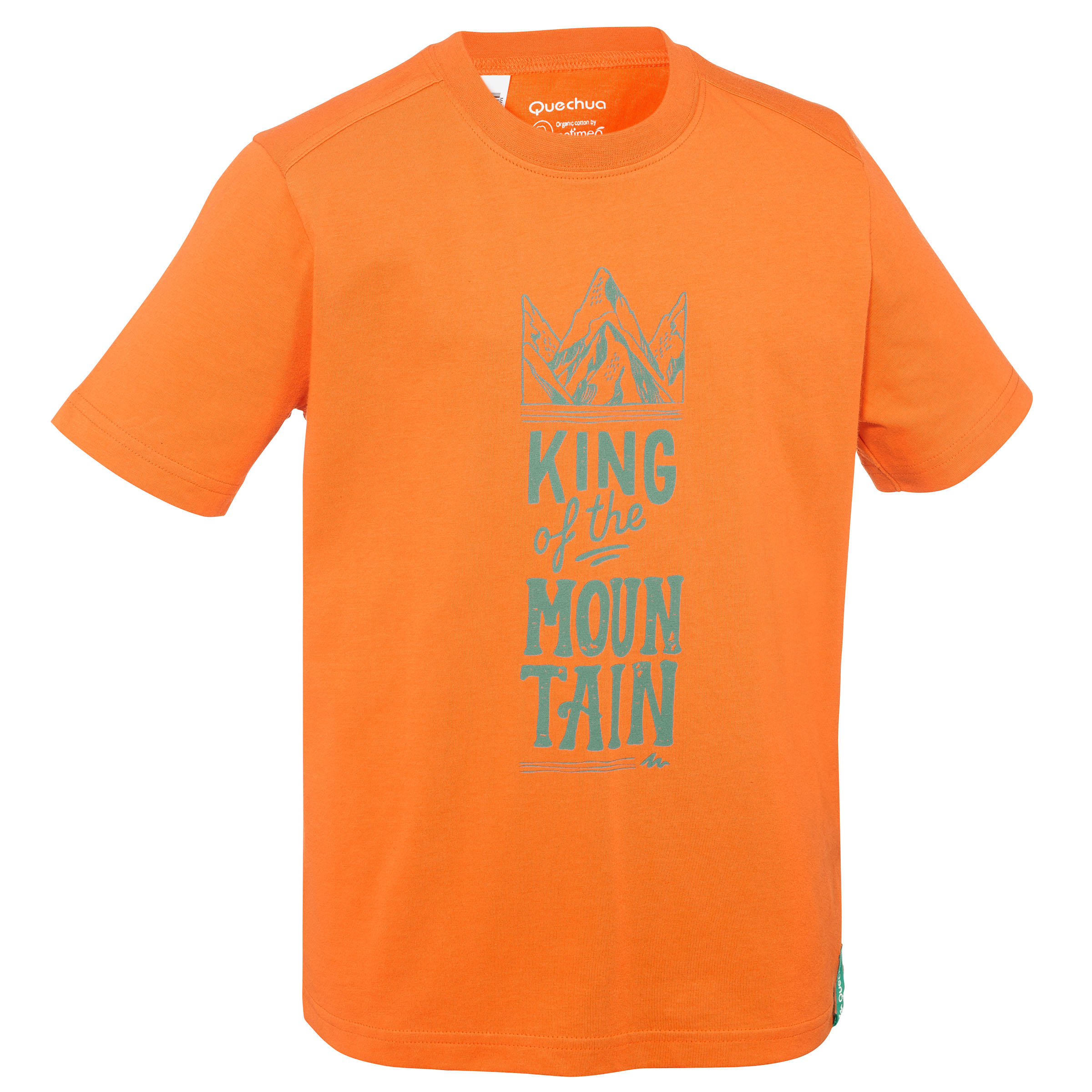 QUECHUA Hike 500 Boys' Hiking T-shirt - Orange