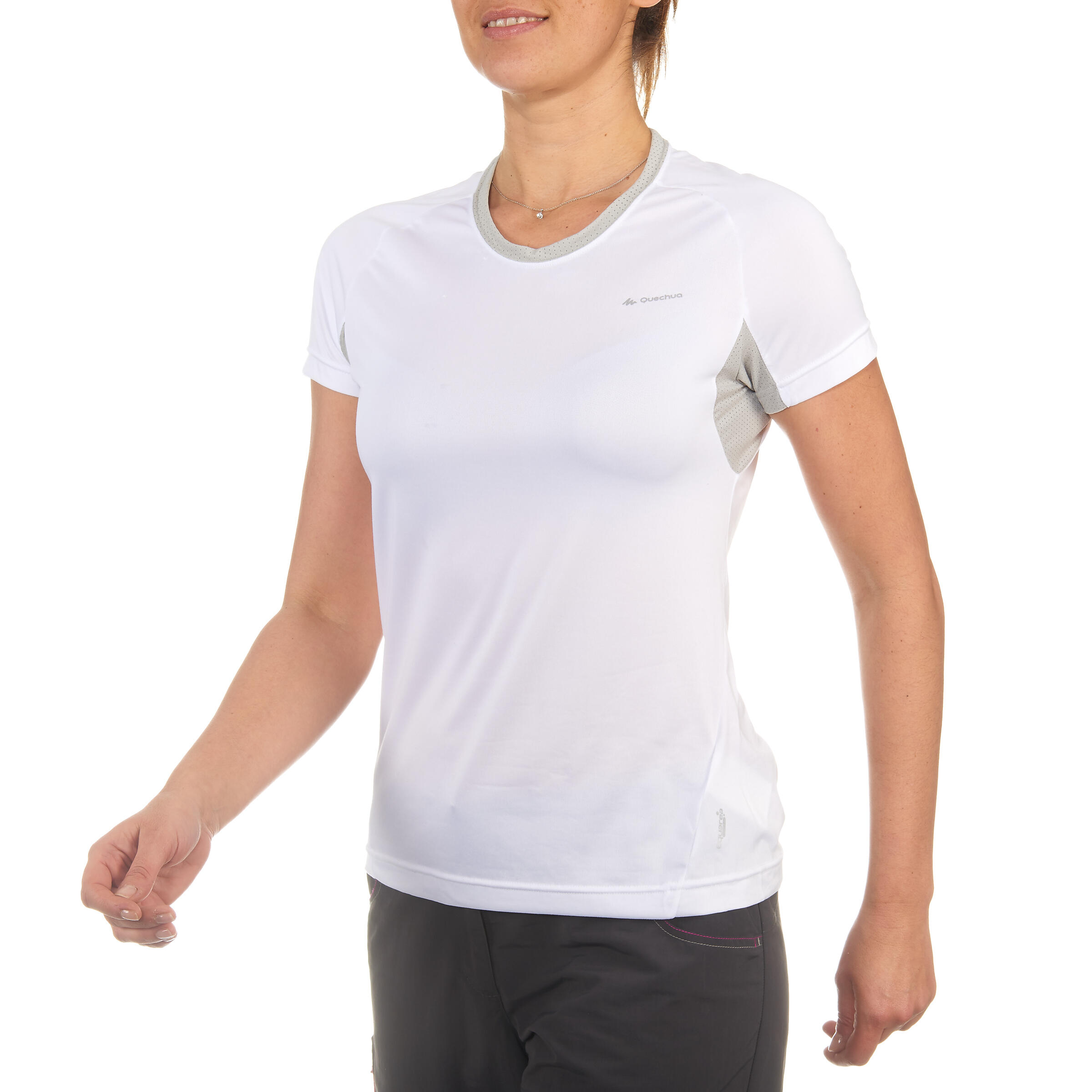 Techfresh 50 Women's Short Sleeve Hiking T-shirt - White 1/10