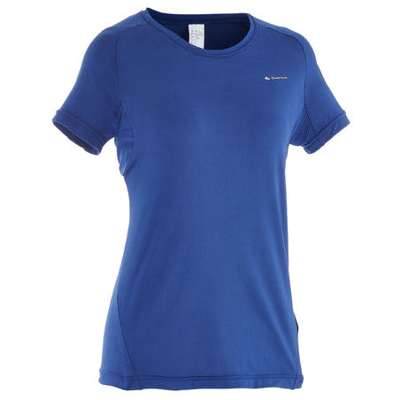 Camiseta manga corta senderismo Techfresh 50 mujer azul 