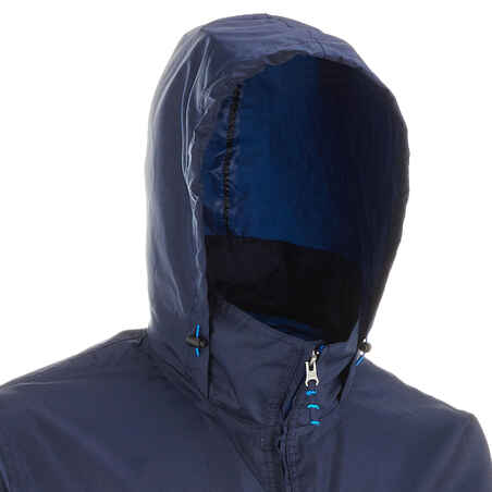 Rain-Cut Zip Men's Hiking Waterproof Rain Jacket - Blue