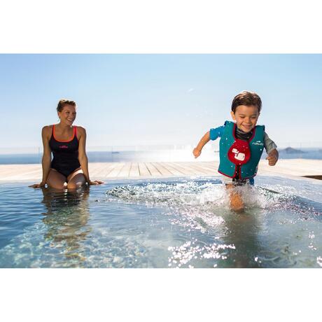 Gilet de natation mousse bleu-rouge | Nabaiji
