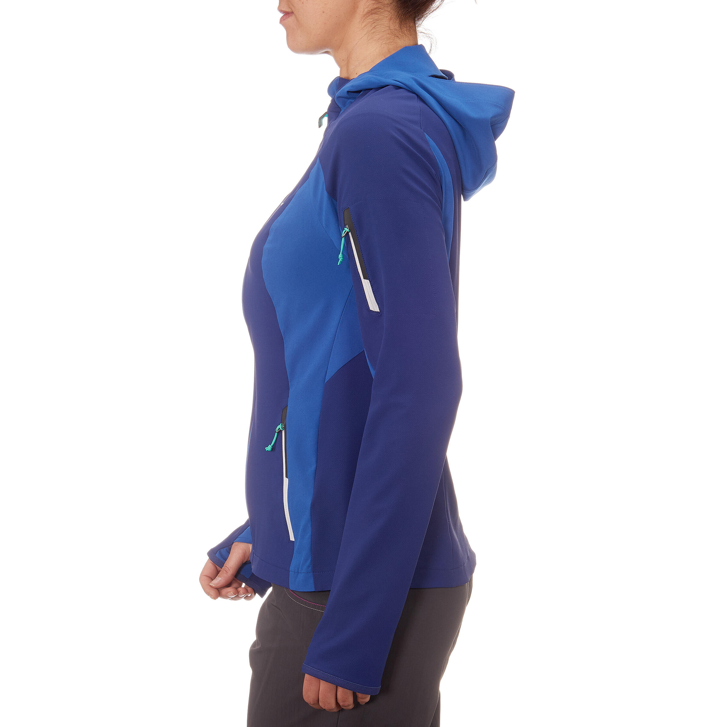 Forclaz 600 Light Women's Trekking Wind Jacket - Blue 5/16