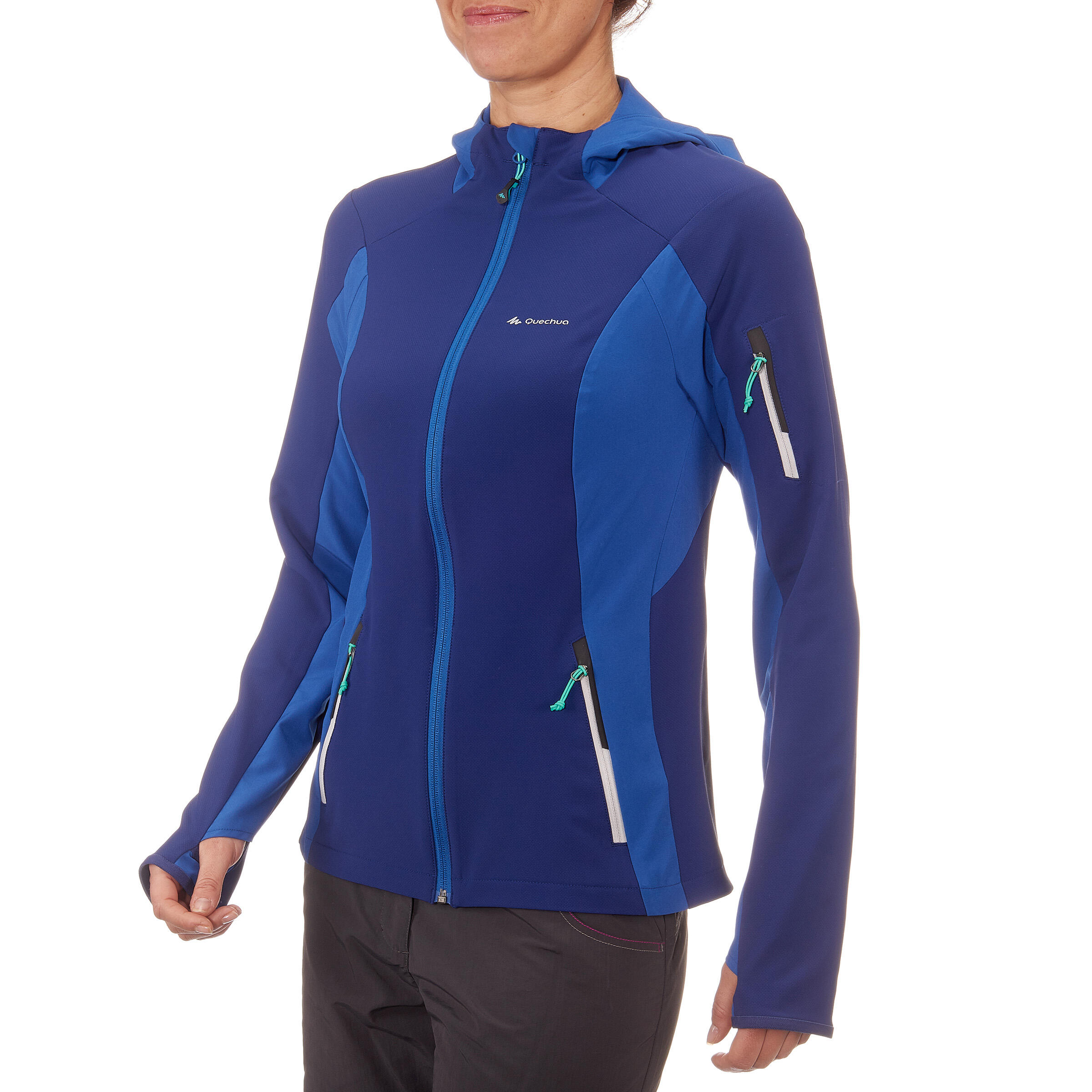 Forclaz 600 Light Women's Trekking Wind Jacket - Blue 2/16