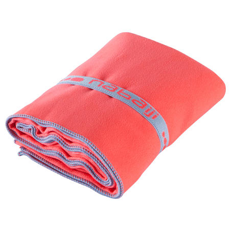 Serviette de bain microfibre orange taille L 80 x 130 cm