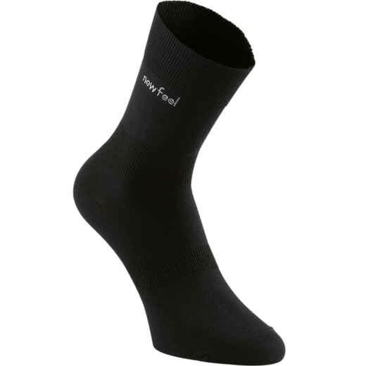 
      Mid-calf cotton active walking socks - black
  