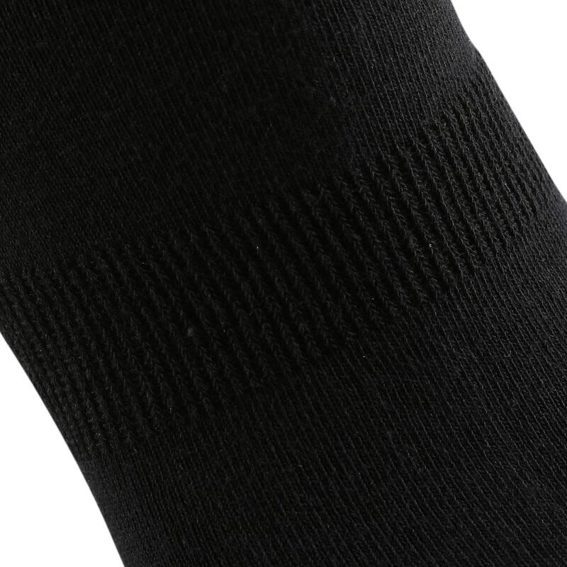 Chaussettes mi-mollet coton marche active noir
