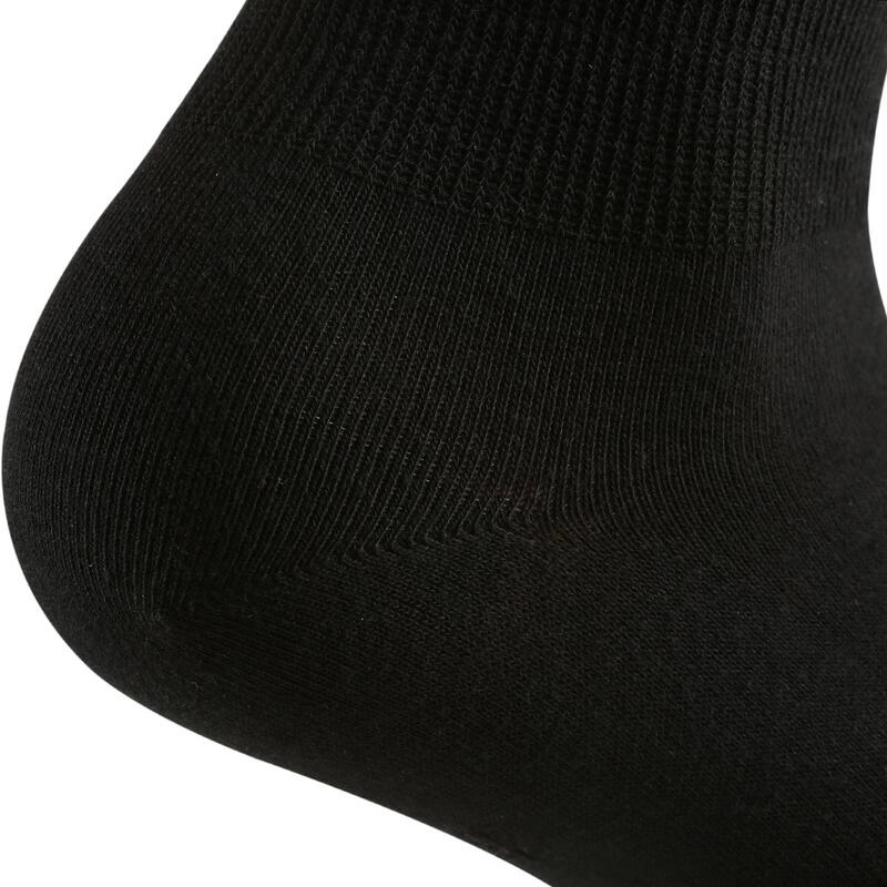 Chaussettes mi-mollet coton marche active noir