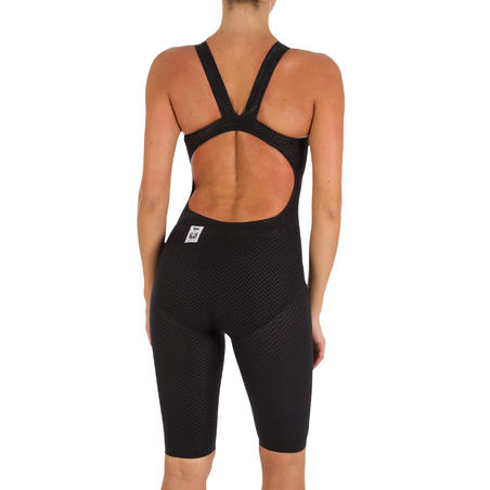 JET Women's open back PU swimming suit - Black