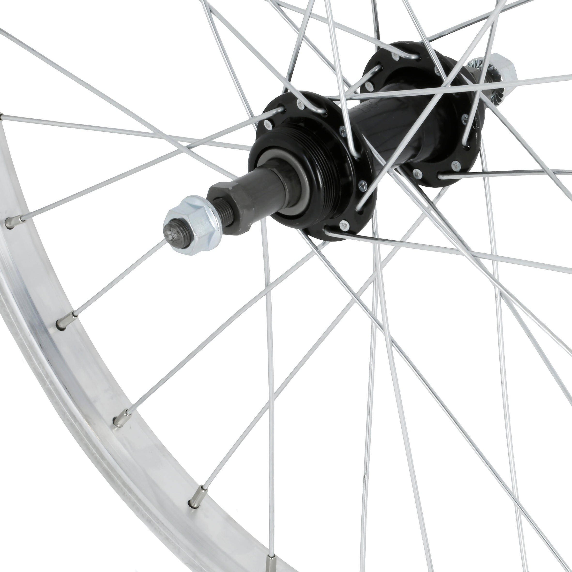 Kids Wheel 24" Rear Single Wall Rim Freewheel - Silver -  2