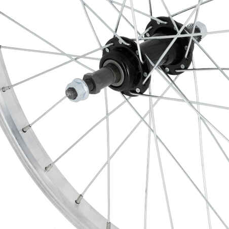 Kids Wheel 24" Rear Single Wall Rim Freewheel - Silver