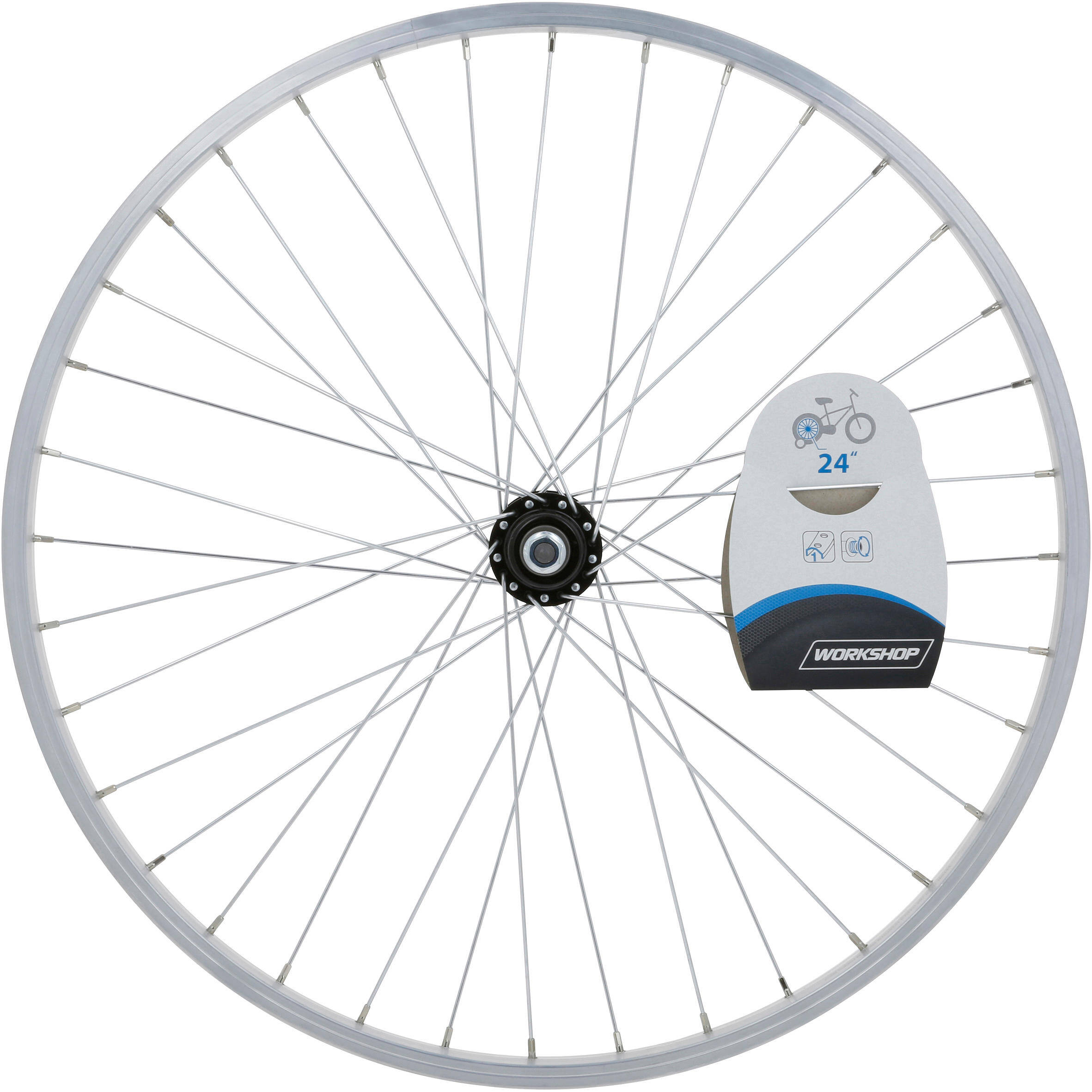 Kids Wheel 24" Rear Single Wall Rim Freewheel - Silver -  4