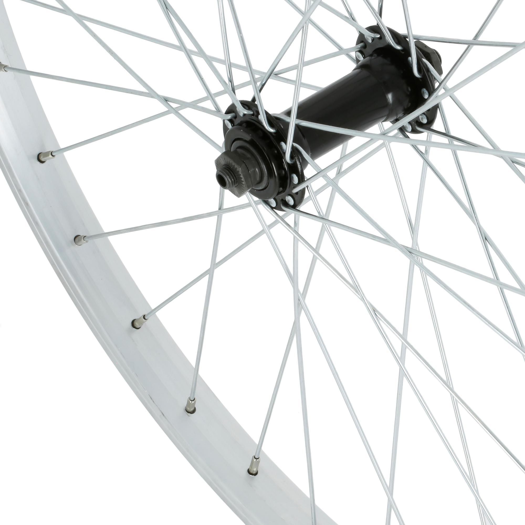 Child's 24-inch front single-wall wheel, silver