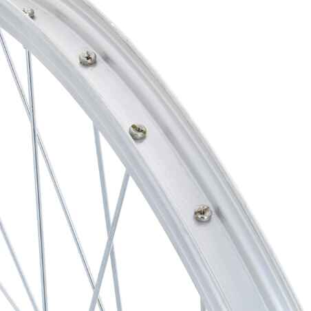 Kids Wheel 24" Rear Single Wall Rim Freewheel - Silver