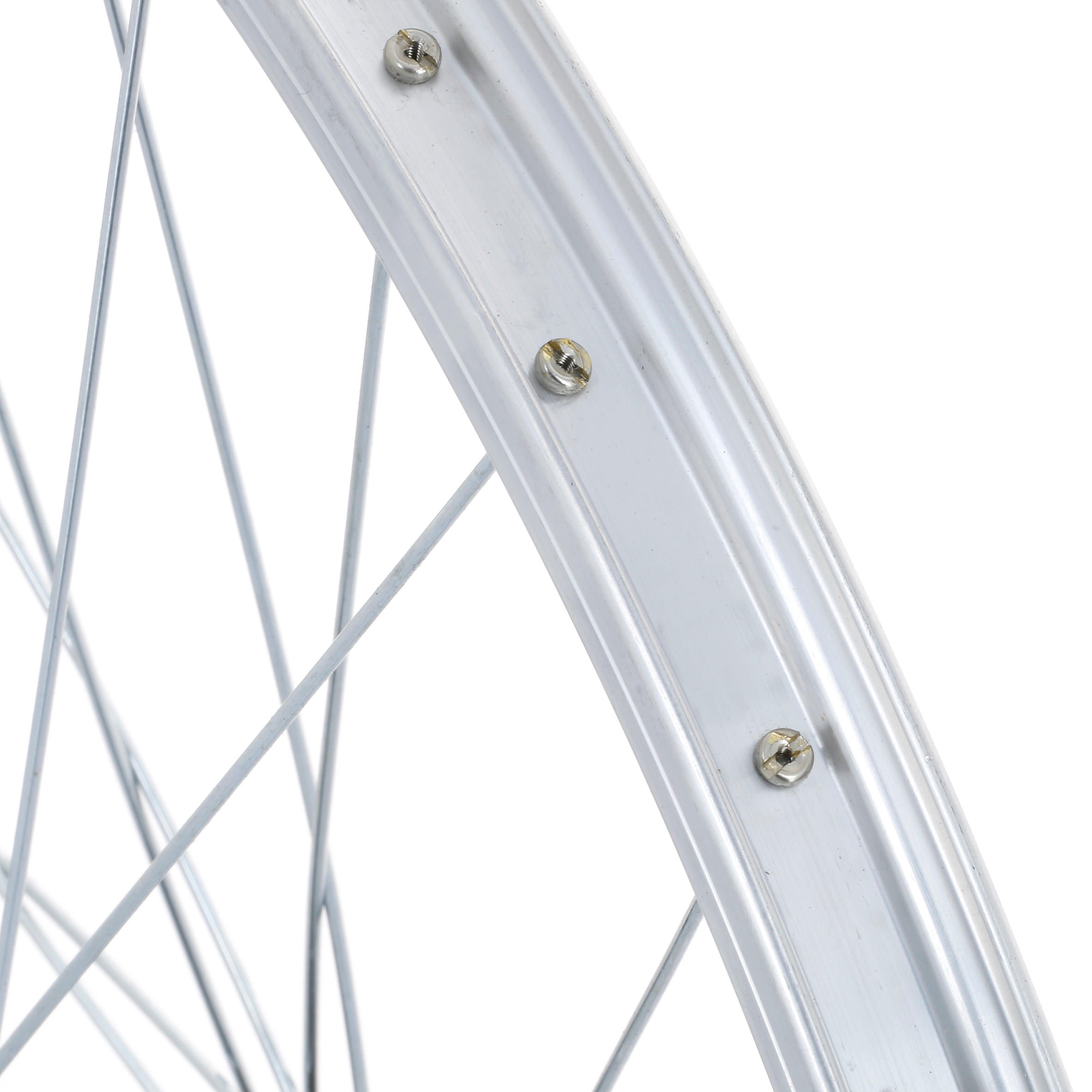 Roue velo enfant 24 pouces avant simple paroi argent BTWIN Decathlon