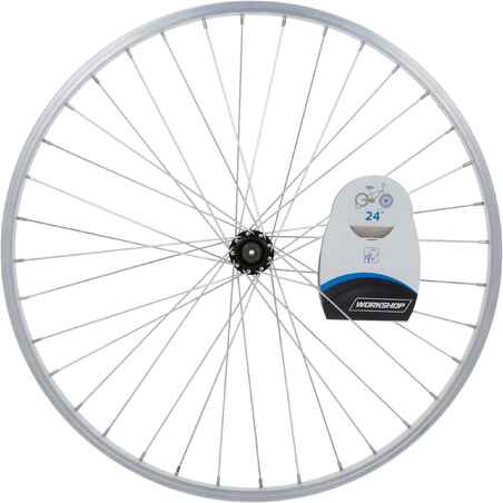 Kids' Bike Wheel 24" Front Single Wall Rim - Silver