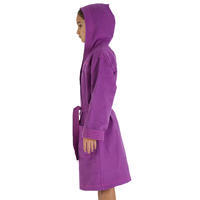 Junior ultra compact microfibre bathrobe with hood and belt - Purple