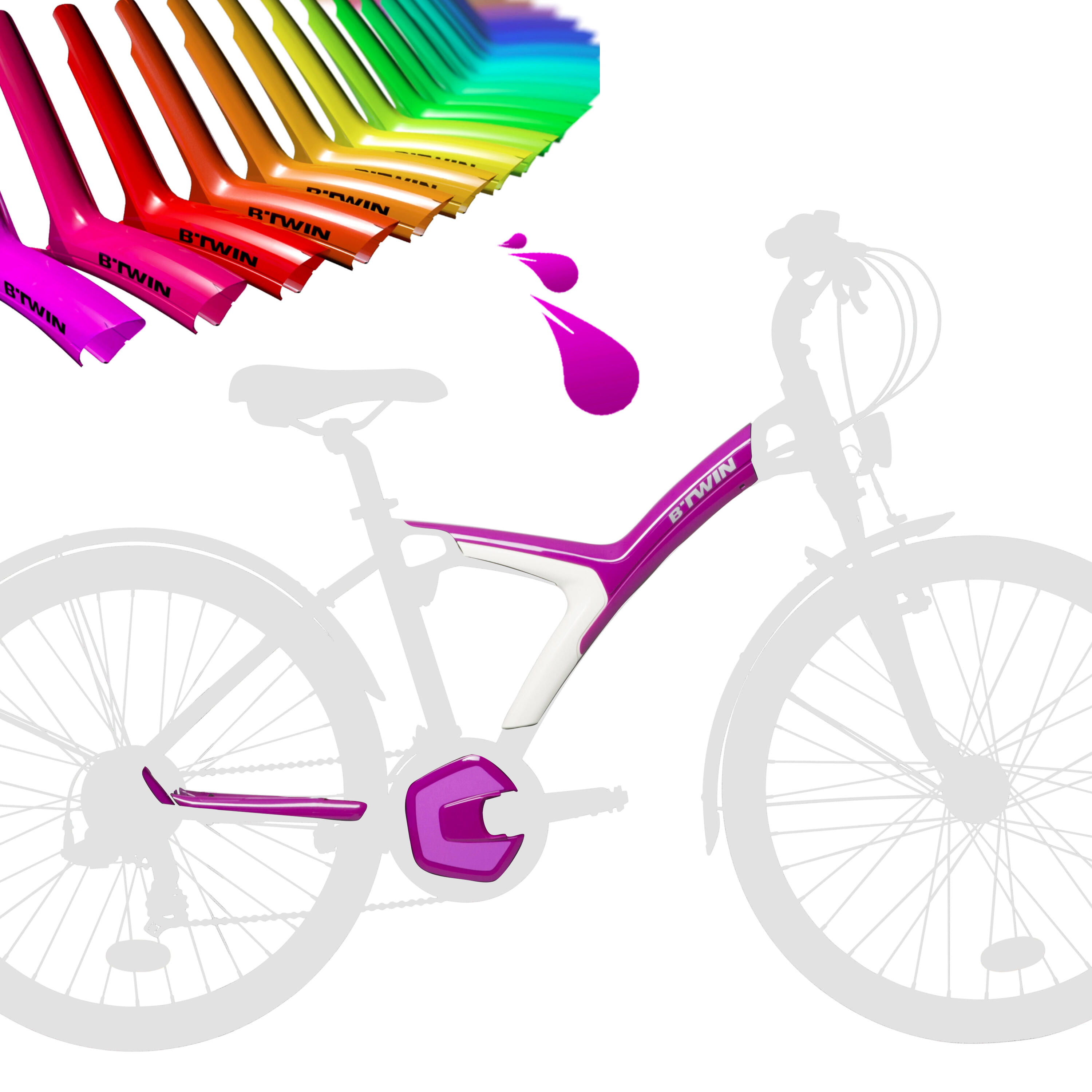 BTWIN B'Original Hybrid Bike Covers - Purple