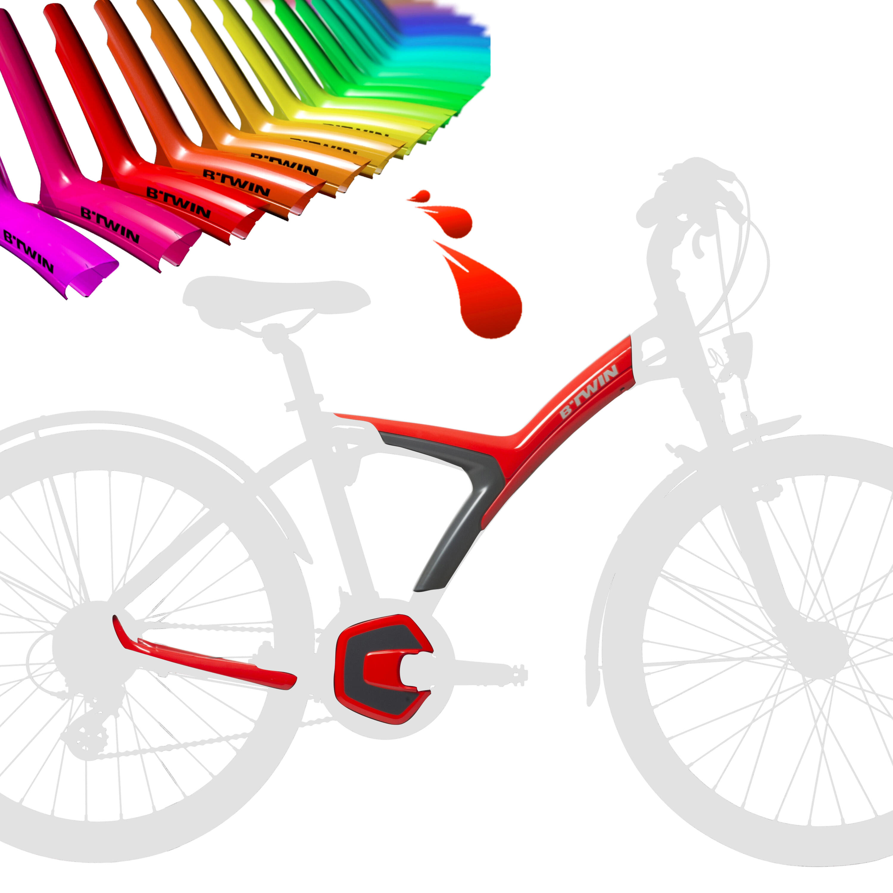 BTWIN B'Original Hybrid Bike Covers - Red