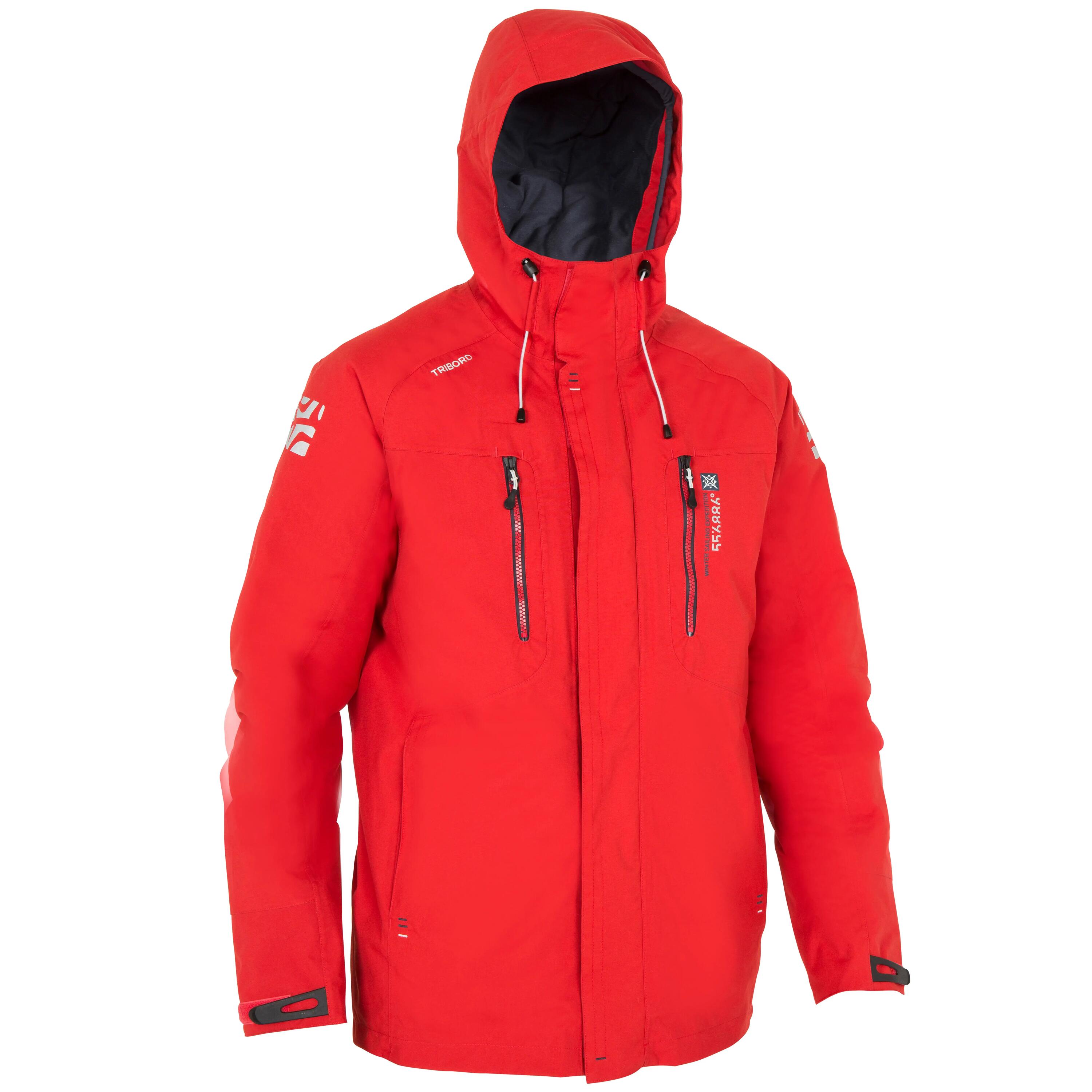 Inshore men's warm, breathable and waterproof jacket - Red 1/3