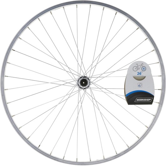 Переднее колесо для горного велосипеда одностенное белое 26 дюймов .