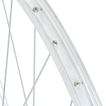 Srebrni prednji točak sa jednostrukim zidom za hibridni bicikl (28 inča)