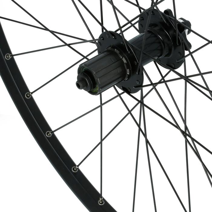 Roue Vtt Arriere 26 Double Paroi Disque A Cassette Noire Rockrider Decathlon
