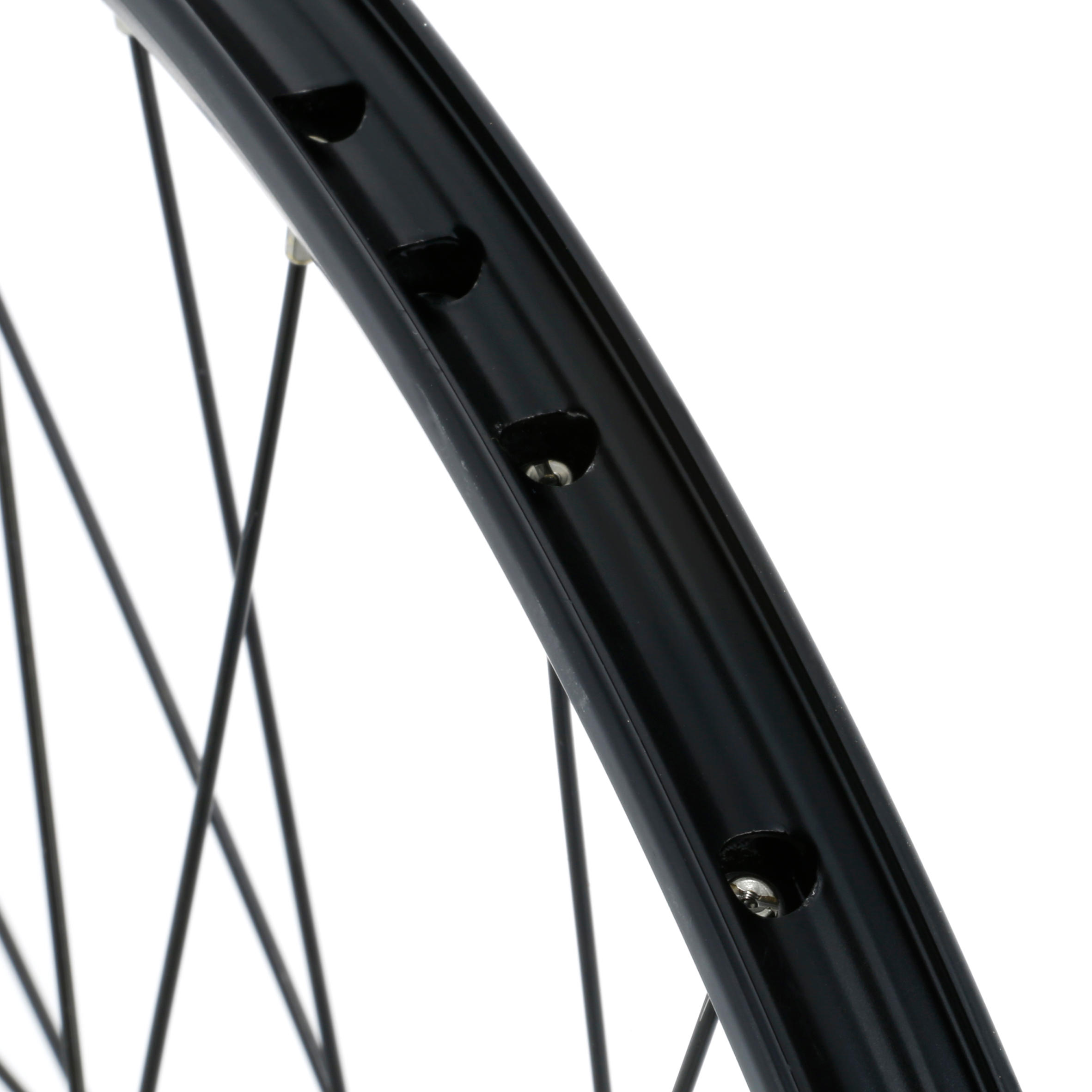 Second Hand - Ruota anteriore bici trekking 28" doppia parete freni a disco nera - MOLTO BUONO 2/3