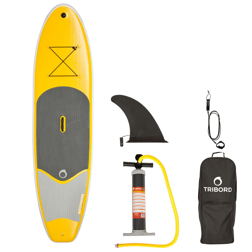 TRIBORD-STAND-UP PADDLE GONFLABLE 9'8 JAUNE: notice, réparation