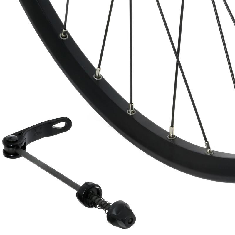 RODA DIANTEIRA BTT 26" PAREDE DUPLA TRAVAGEM DISCO EIXO OCO E APERTO RÁPIDO