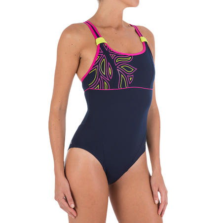Dary Flow women’s one-piece aquafitness swimsuit - blue pink