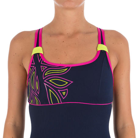 Dary Flow women’s one-piece aquafitness swimsuit - blue pink