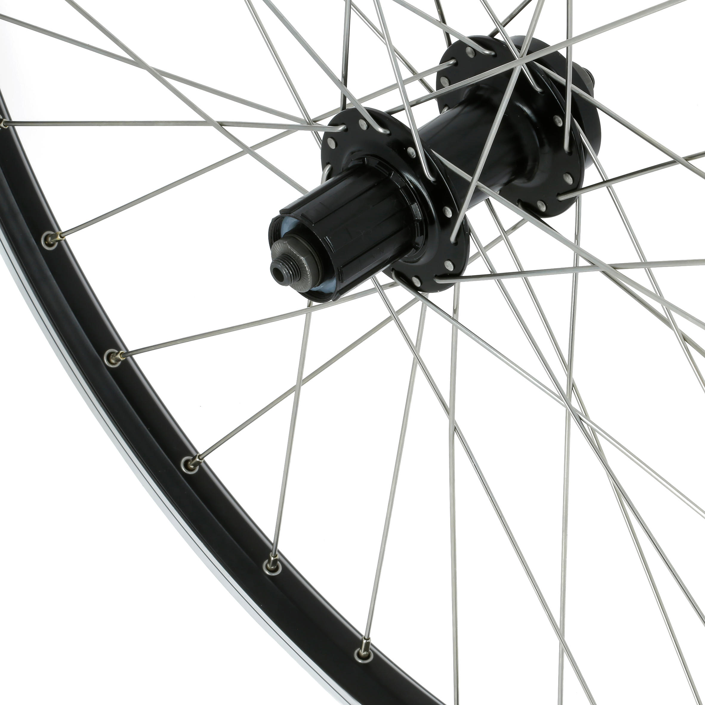 Sluier Nog steeds chirurg MTB Achterwiel 26 inch dubbelwandig schijfrem/V-brake voor cassette zwart |  ROCKRIDER | Decathlon.nl