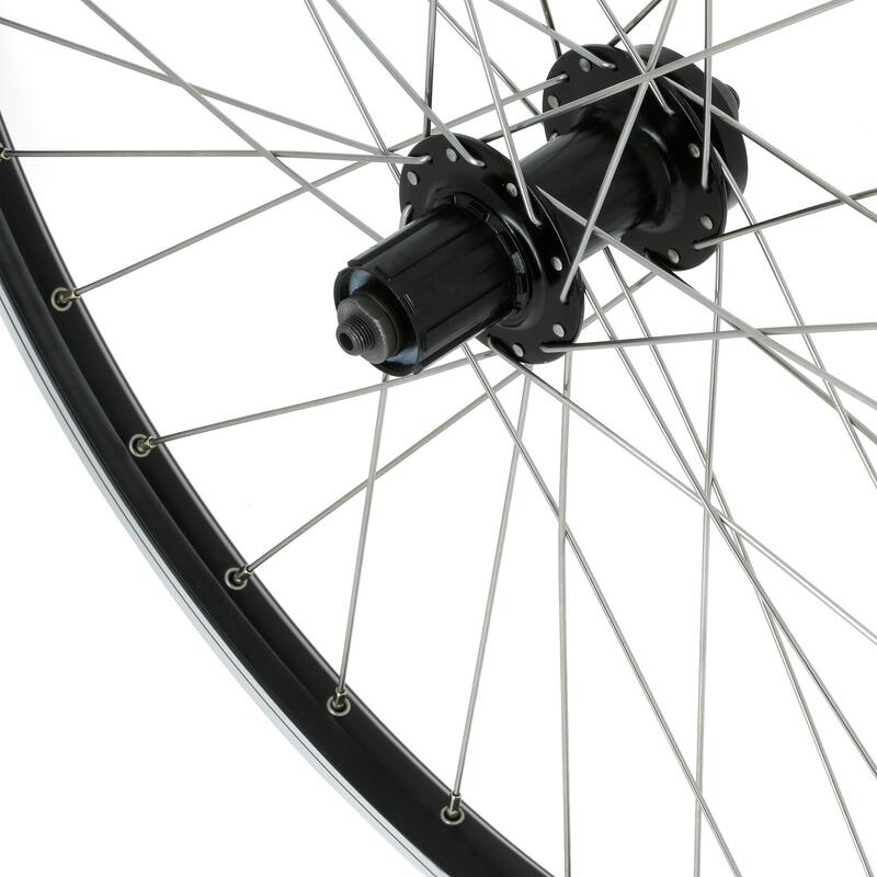 Rueda Bicicleta MTB 26" Trasera Disco / V-Brake Cassette Doble Pared Negra