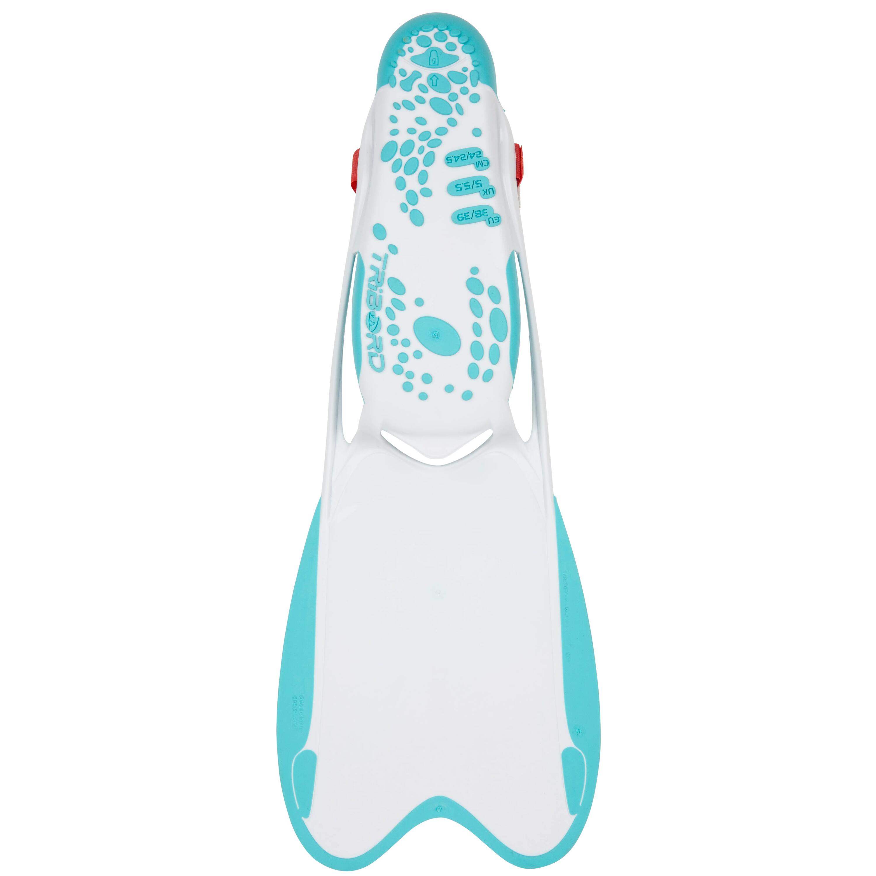 R'Gomoove snorkelling fins - white turquoise 5/11