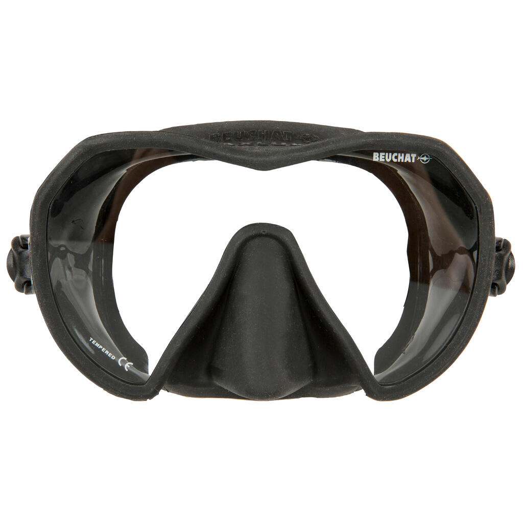 Brīvās niršanas zemūdens medību maska “Maxlux S”, melna