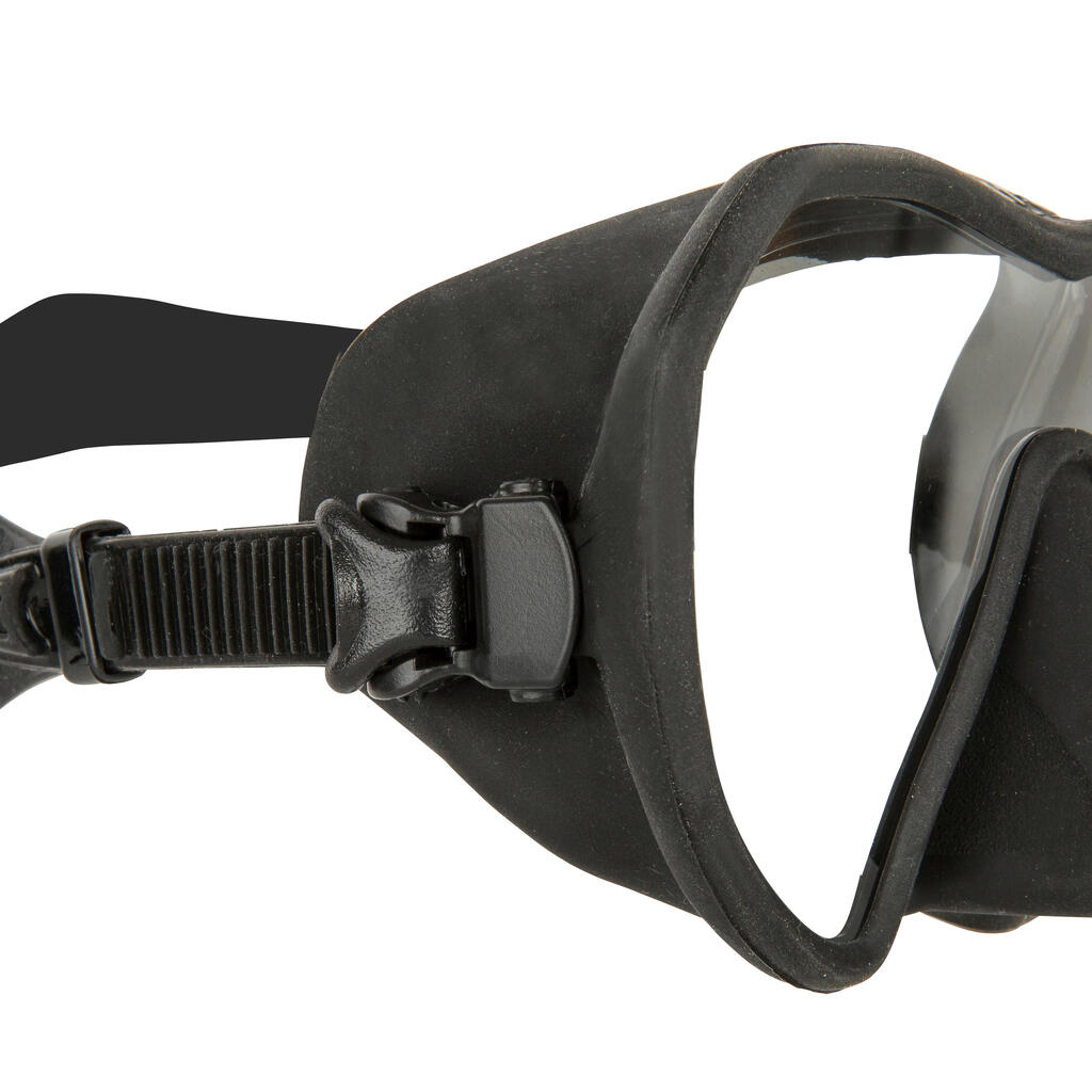 Potápačská maska Maxlux S na podmorský lov a potápanie bez prístroja čierna