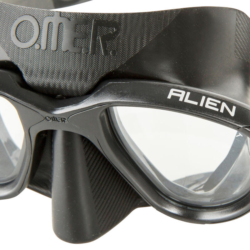 Duikbril voor harpoenvissers die vrijduiken Alien zwart