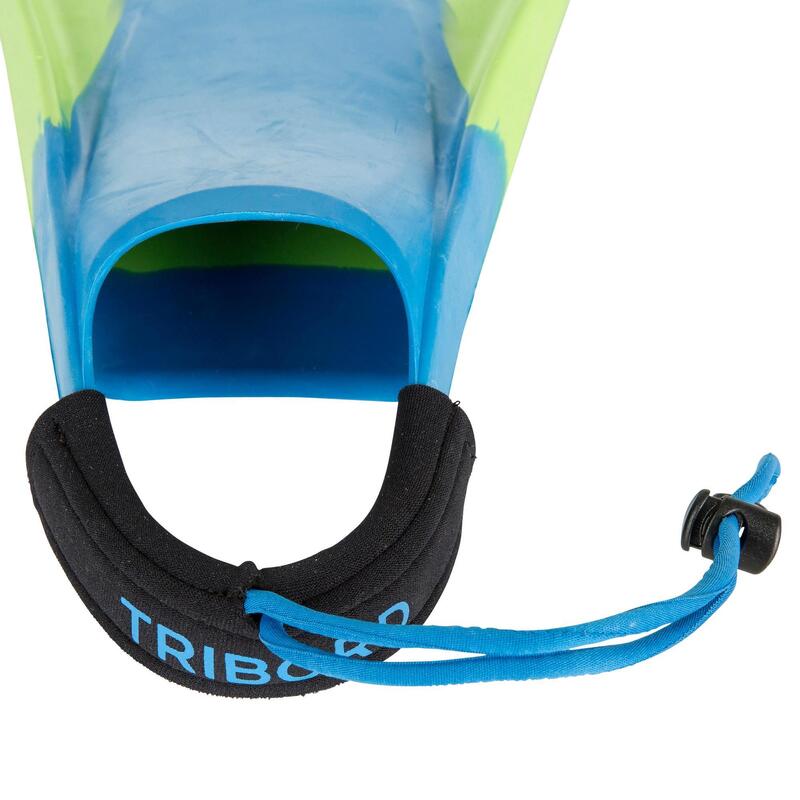 Pinne bodyboard 500 verde-azzurro + leash