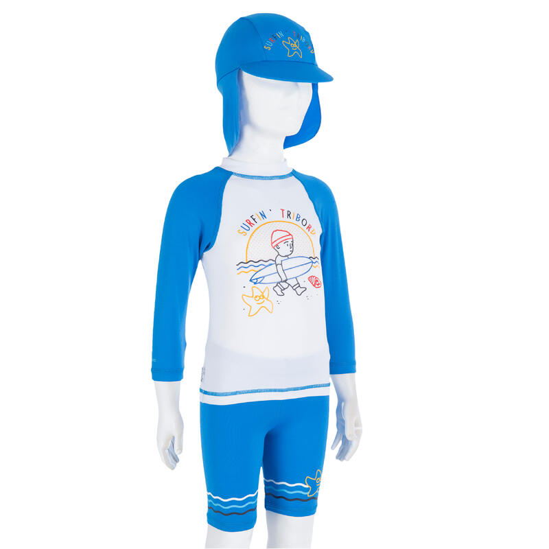 KIT anti-UV 3 pièces Bébé Surf Bleu