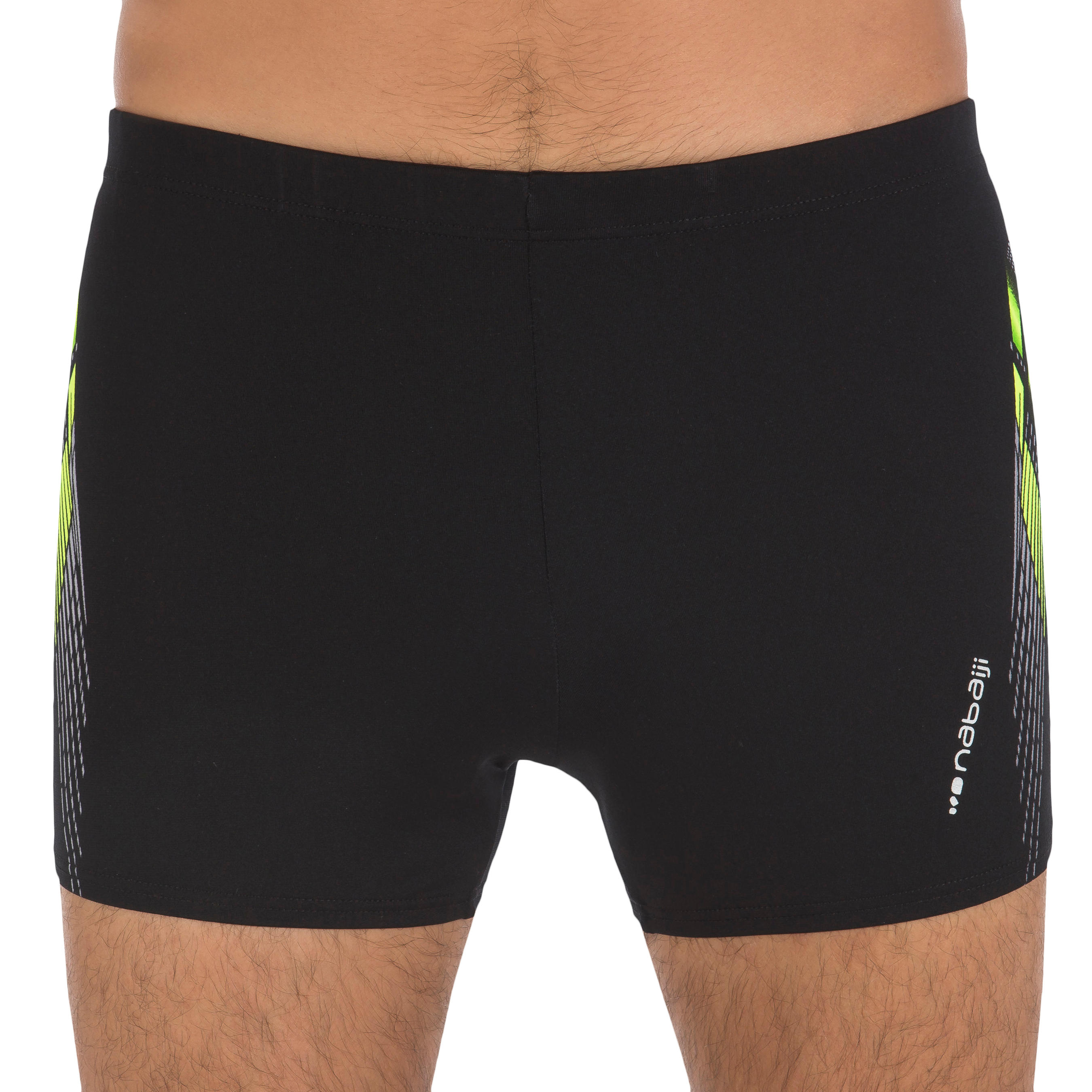 MEN'S SWIMMING BOXERS FIT - BLACK / YELLOW 2/5