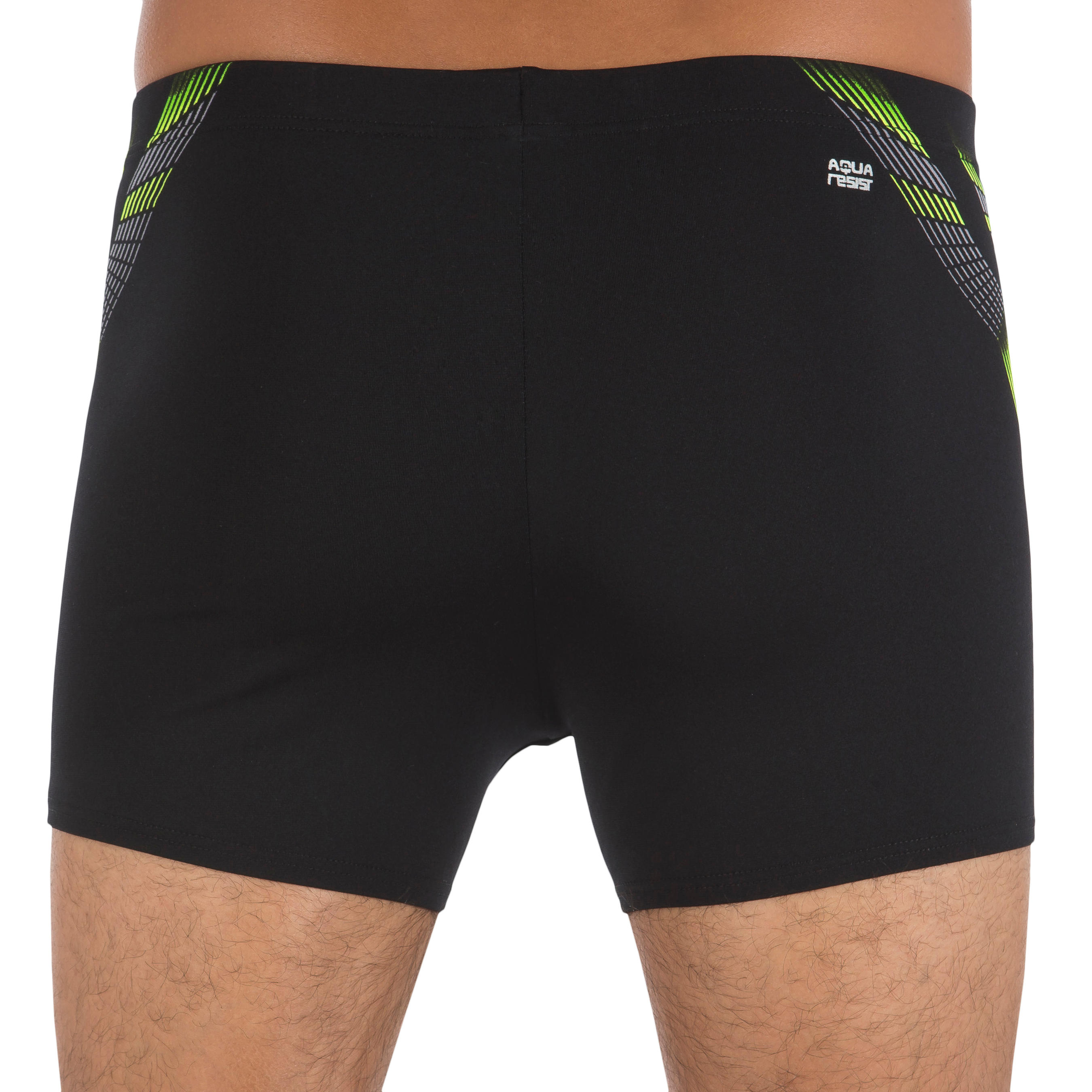 MEN'S SWIMMING BOXERS FIT - BLACK / YELLOW 3/5