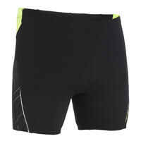 MEN'S LONG SWIMMING BOXERS- BLACK / YELLOW