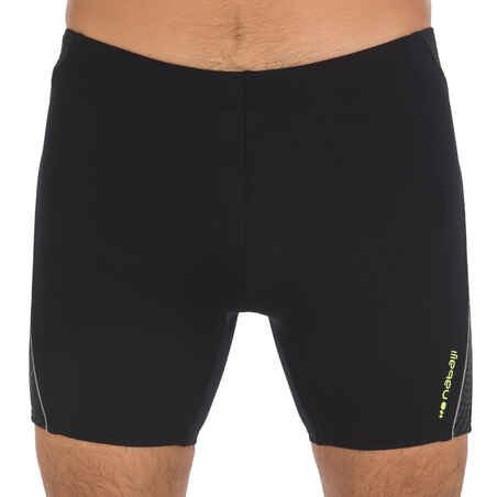 MEN'S LONG SWIMMING BOXERS- BLACK / YELLOW